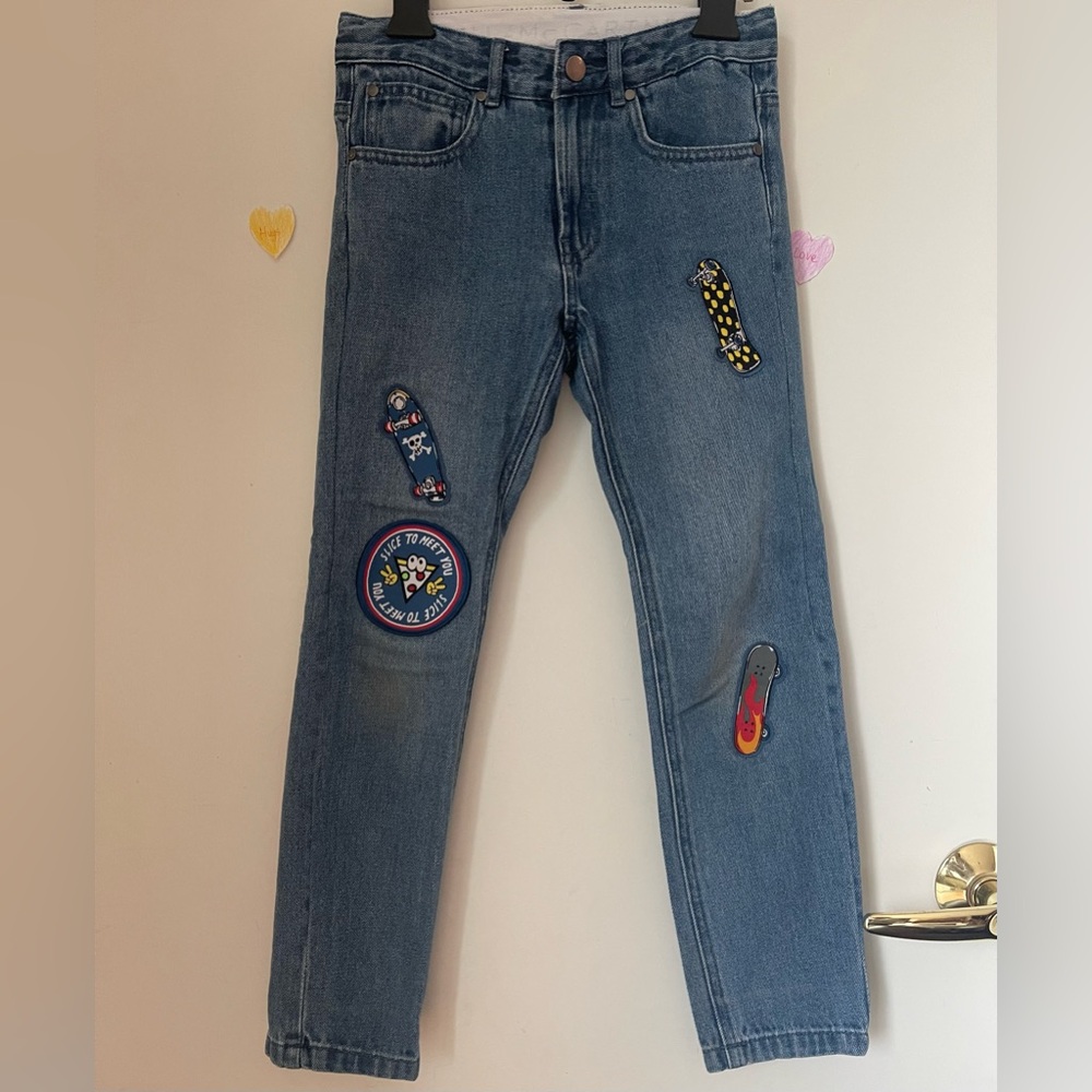 Stella McCartney Kids multi-patch slim-fit Jeans Size 8 Unisex